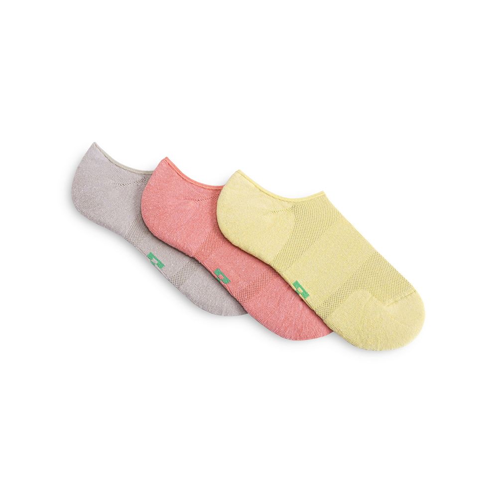 Hue Women's Eco Sport Cushion No Show 3 Pair Pack Banana Cream Pack